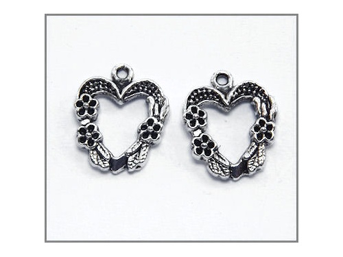 Heart Charm (antique silver colour) TB141